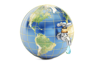 Save water, save earth concept. 3D rendering