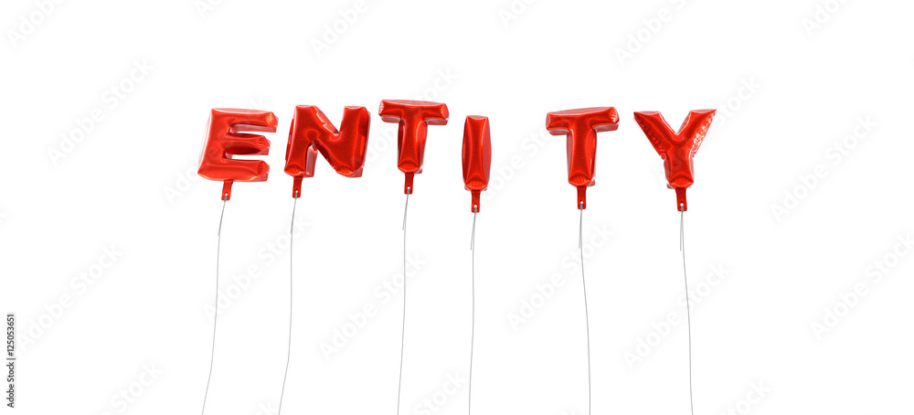 Fototapete entity - word made from red foil balloons - 3d rendered. can be used for an online banner ad or a pr