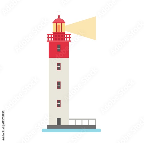 "Vector cartoon flat lighthouses." Stock image and royalty-free vector