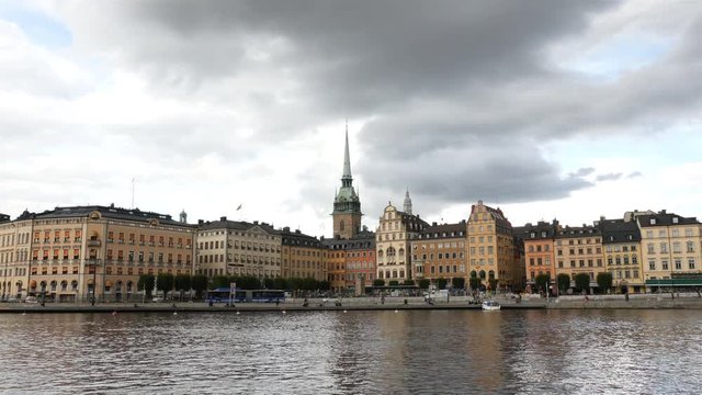 Time Lapse of Scenic Downtown Stockholm - Daytime