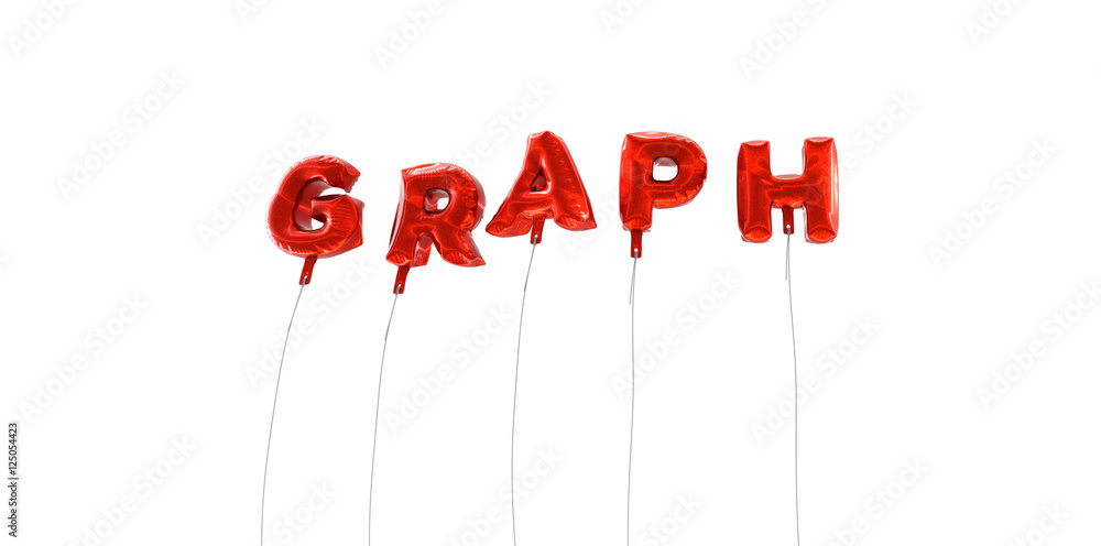 Fototapete graph - word made from red foil balloons - 3d rendered. can be used for an online banner ad or a pri
