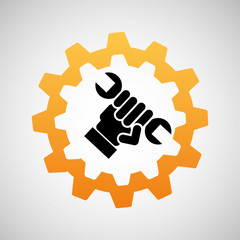 construction gear icon hand wrench vector illustration eps10