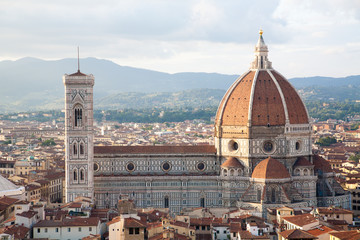 Fototapeta na wymiar Duomo Santa Maria Del Fiore and Bargello in Florence, Italy