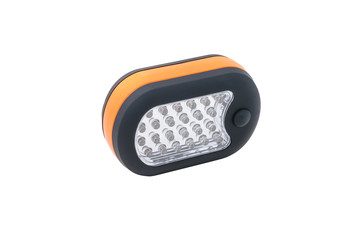 Pocket size LED torch light on white background
