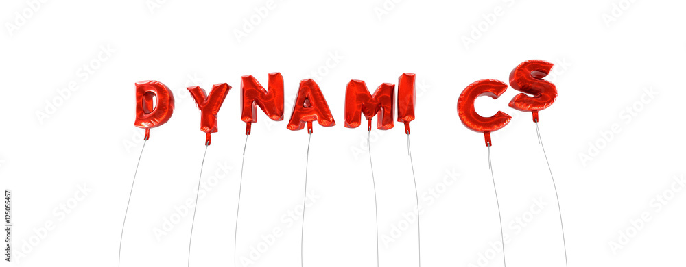 Fototapete dynamics - word made from red foil balloons - 3d rendered. can be used for an online banner ad or a 