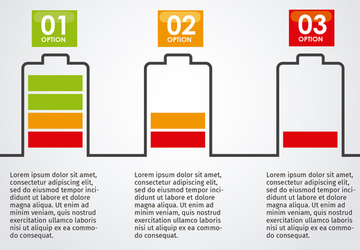 Green Red Battery Level Comparison Infographic Template