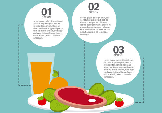 Plated Food Infographic with Editable Text 