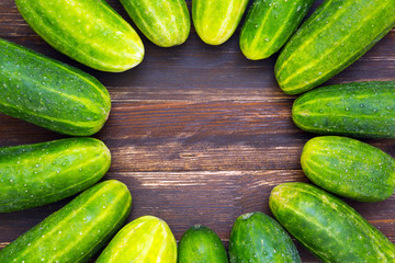 round frame of cucumber..