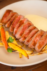 heart of rib eye steak