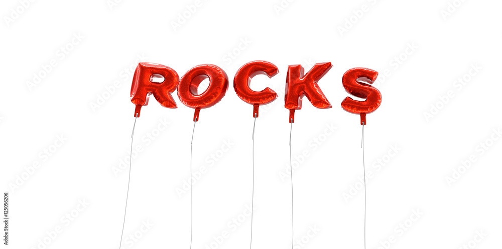 Fototapete rocks - word made from red foil balloons - 3d rendered. can be used for an online banner ad or a pri