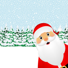 Santa Claus standing in the forest