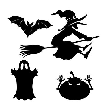 Halloween set of vector silhouettes