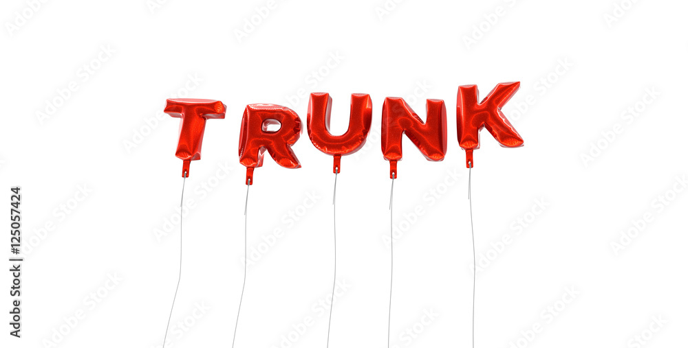 Fototapete trunk - word made from red foil balloons - 3d rendered. can be used for an online banner ad or a pri