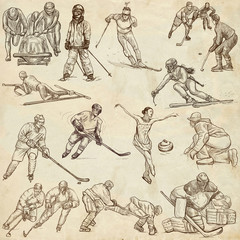 Fototapeta na wymiar Winter Sports - An hand drawn collection