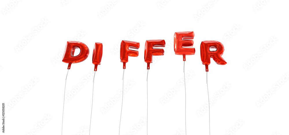 Fototapete differ - word made from red foil balloons - 3d rendered. can be used for an online banner ad or a pr