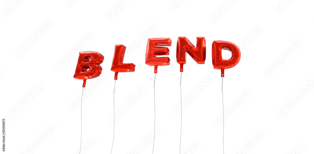 Fototapete blend - word made from red foil balloons - 3d rendered. can be used for an online banner ad or a pri