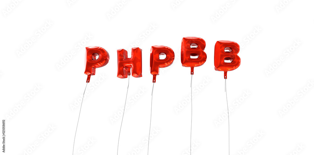 Fototapete phpbb - word made from red foil balloons - 3d rendered. can be used for an online banner ad or a pri