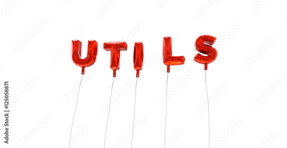 Fototapete utils - word made from red foil balloons - 3d rendered. can be used for an online banner ad or a pri
