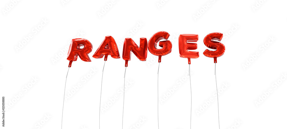 Fototapete ranges - word made from red foil balloons - 3d rendered. can be used for an online banner ad or a pr