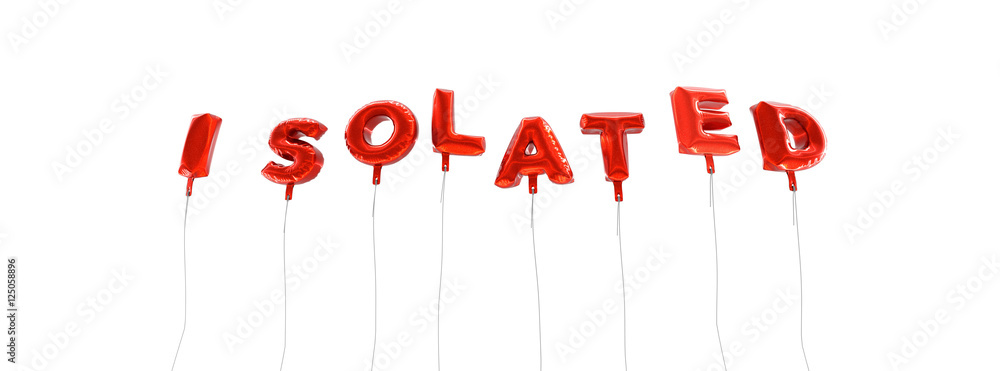 Fototapete isolated - word made from red foil balloons - 3d rendered. can be used for an online banner ad or a 