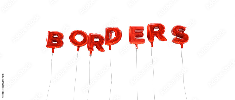 Fototapete borders - word made from red foil balloons - 3d rendered. can be used for an online banner ad or a p