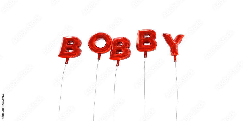 Fototapete bobby - word made from red foil balloons - 3d rendered. can be used for an online banner ad or a pri