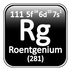 Periodic table element roentgenium icon.