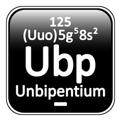 Periodic table element unbipentium icon.