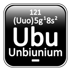 Periodic table element unbinilium icon.