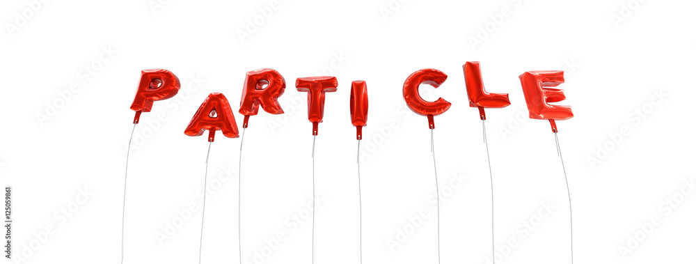 Fototapete particle - word made from red foil balloons - 3d rendered. can be used for an online banner ad or a 