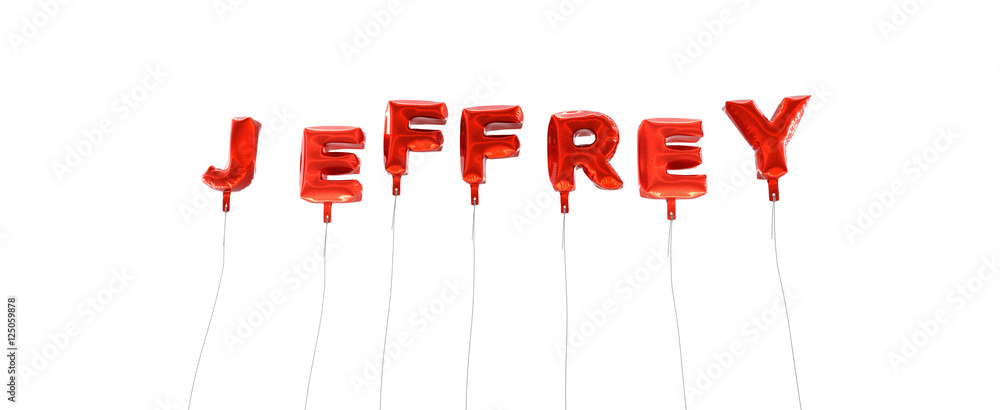 Fototapete jeffrey - word made from red foil balloons - 3d rendered. can be used for an online banner ad or a p