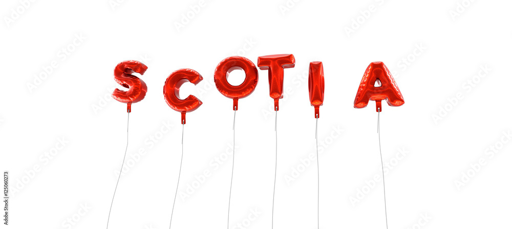Fototapete scotia - word made from red foil balloons - 3d rendered. can be used for an online banner ad or a pr