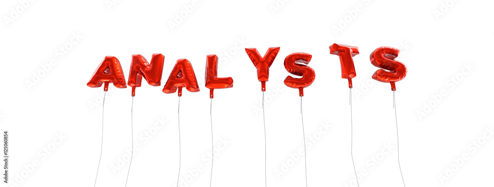 Fototapete analysts - word made from red foil balloons - 3d rendered. can be used for an online banner ad or a 