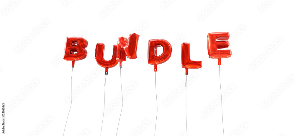 Fototapete bundle - word made from red foil balloons - 3d rendered. can be used for an online banner ad or a pr