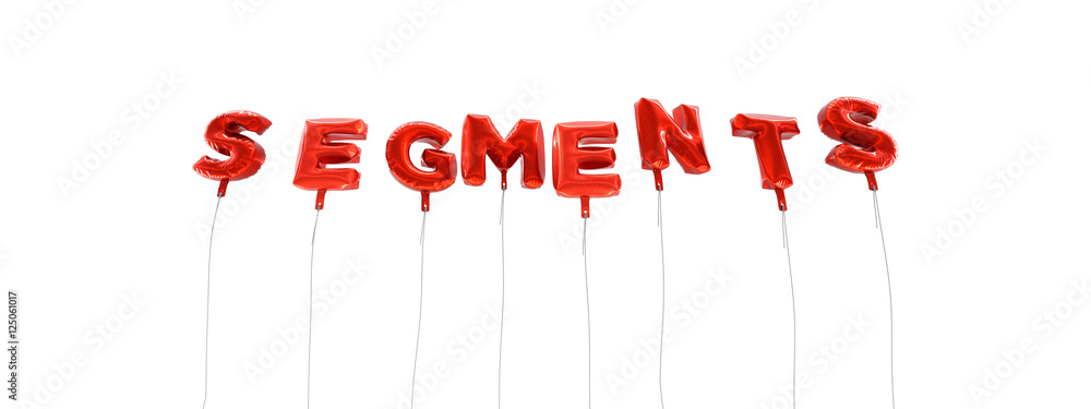 Fototapete segments - word made from red foil balloons - 3d rendered. can be used for an online banner ad or a 