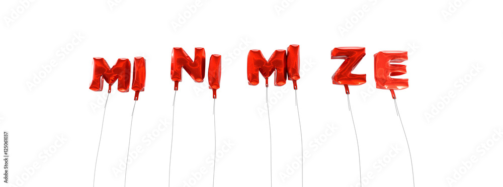 Fototapete minimize - word made from red foil balloons - 3d rendered. can be used for an online banner ad or a 