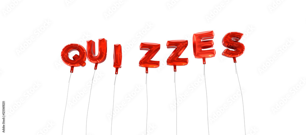Fototapete quizzes - word made from red foil balloons - 3d rendered. can be used for an online banner ad or a p