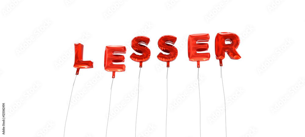 Fototapete lesser - word made from red foil balloons - 3d rendered. can be used for an online banner ad or a pr