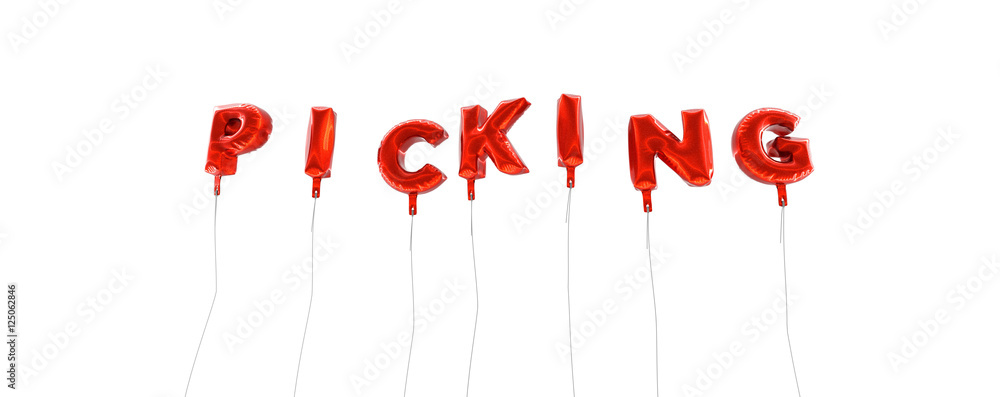 Fototapete picking - word made from red foil balloons - 3d rendered. can be used for an online banner ad or a p