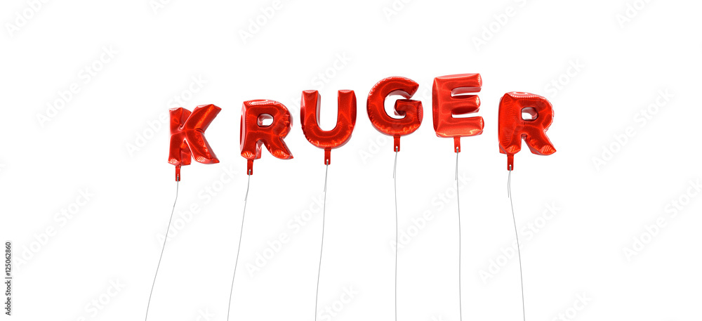 Fototapete kruger - word made from red foil balloons - 3d rendered. can be used for an online banner ad or a pr