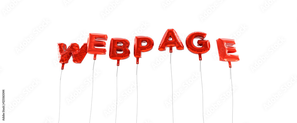 Fototapete webpage - word made from red foil balloons - 3d rendered. can be used for an online banner ad or a p