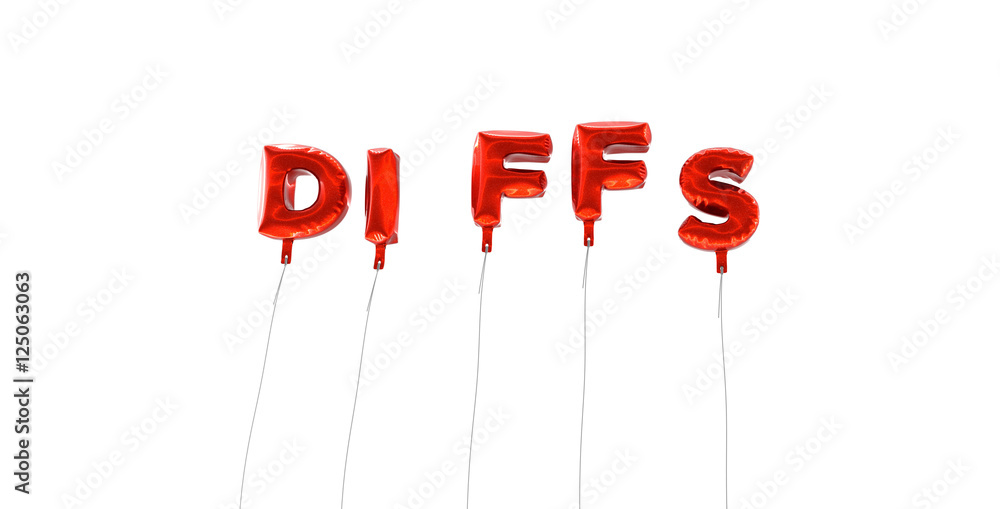 Fototapete diffs - word made from red foil balloons - 3d rendered. can be used for an online banner ad or a pri