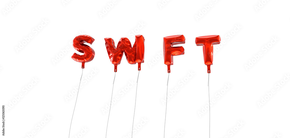 Fototapete swift - word made from red foil balloons - 3d rendered. can be used for an online banner ad or a pri