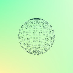 Polygonal Element. Sphere with Lines and Dots