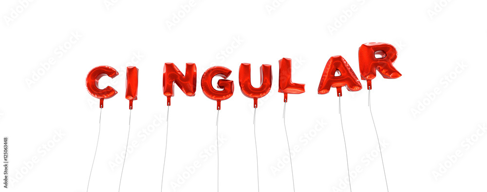 Fototapete cingular - word made from red foil balloons - 3d rendered. can be used for an online banner ad or a 