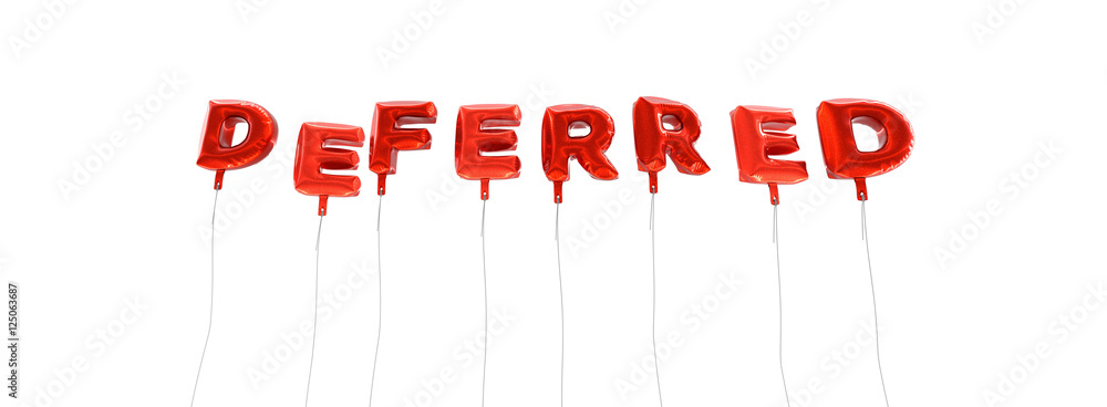 Fototapete deferred - word made from red foil balloons - 3d rendered. can be used for an online banner ad or a 