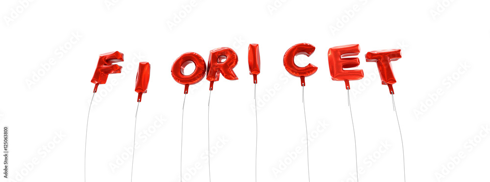 Fototapete fioricet - word made from red foil balloons - 3d rendered. can be used for an online banner ad or a 