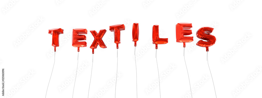 Fototapete textiles - word made from red foil balloons - 3d rendered. can be used for an online banner ad or a 