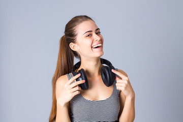 Young woman in headphones 