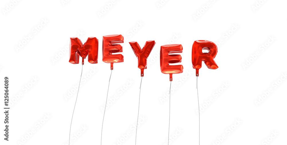 Fototapete meyer - word made from red foil balloons - 3d rendered. can be used for an online banner ad or a pri